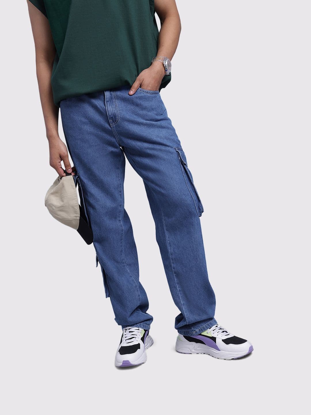The Roadster Life Co. Men Loose Fit Cargo-Style Jeans - view 1