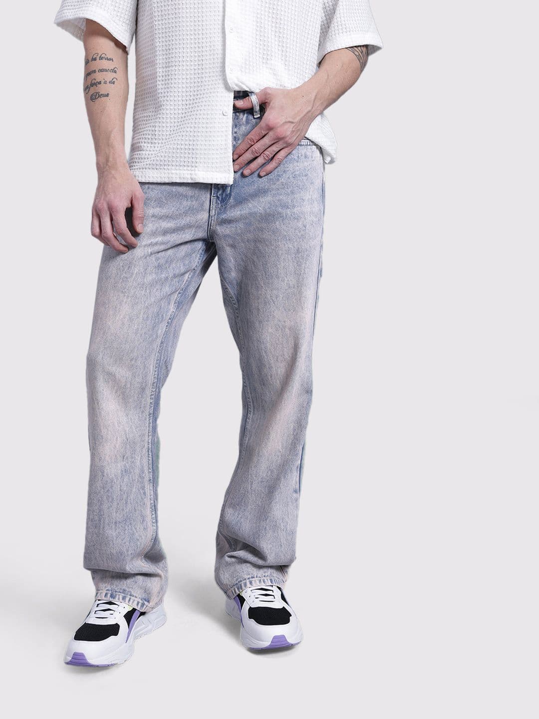 The Roadster Life Co. Men Faded Flared Fit Jeans - view 1