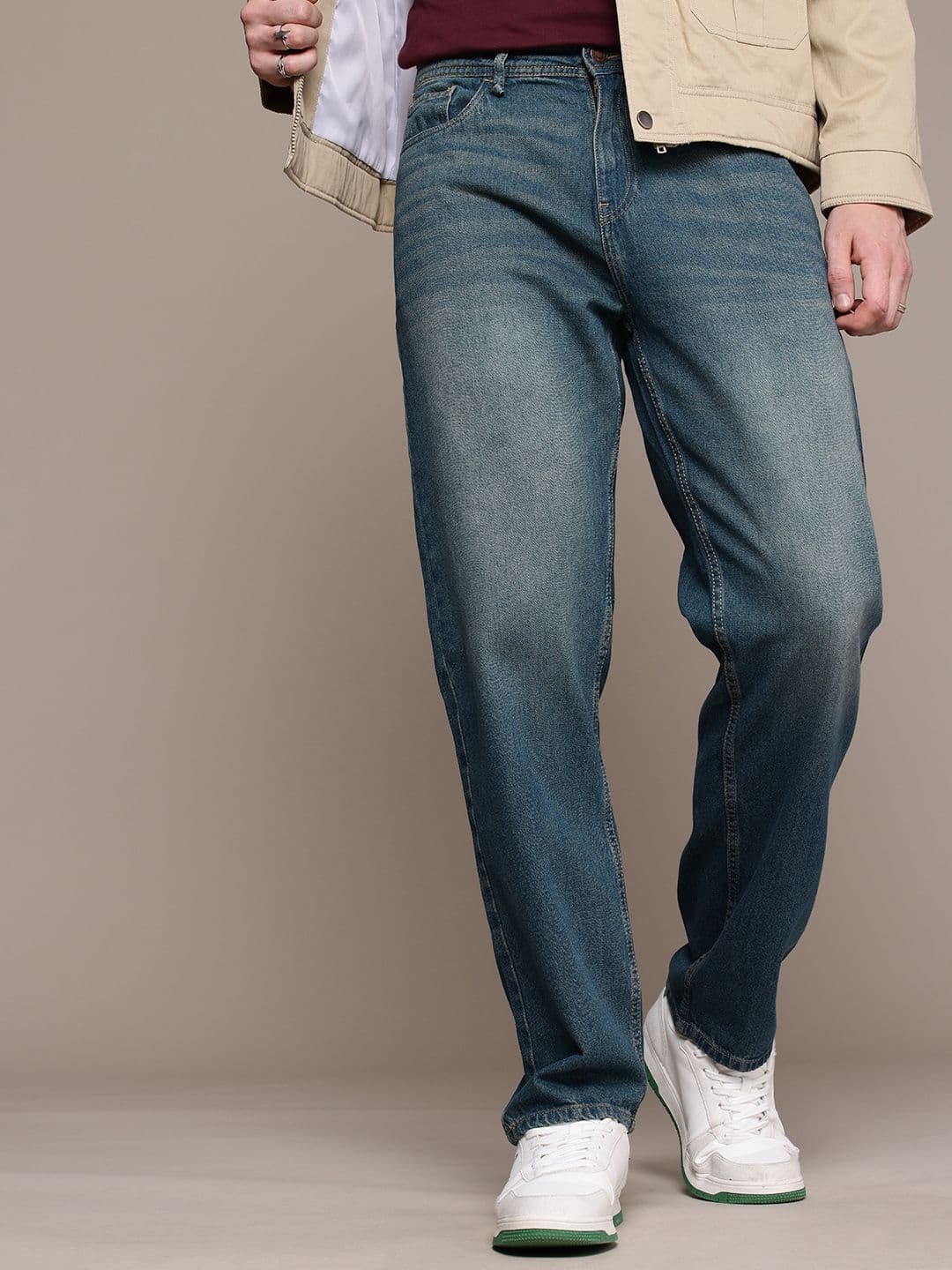 The Roadster Life Co. Men Pure Cotton Straight Fit Heavy Fade Jeans - view 1