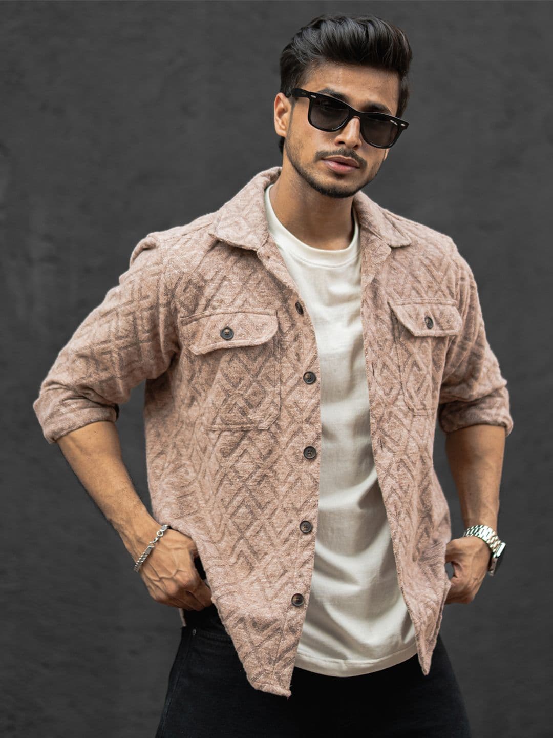 Powerlook Men Spread Collar Solid Cotton Casual Shirt - view 1