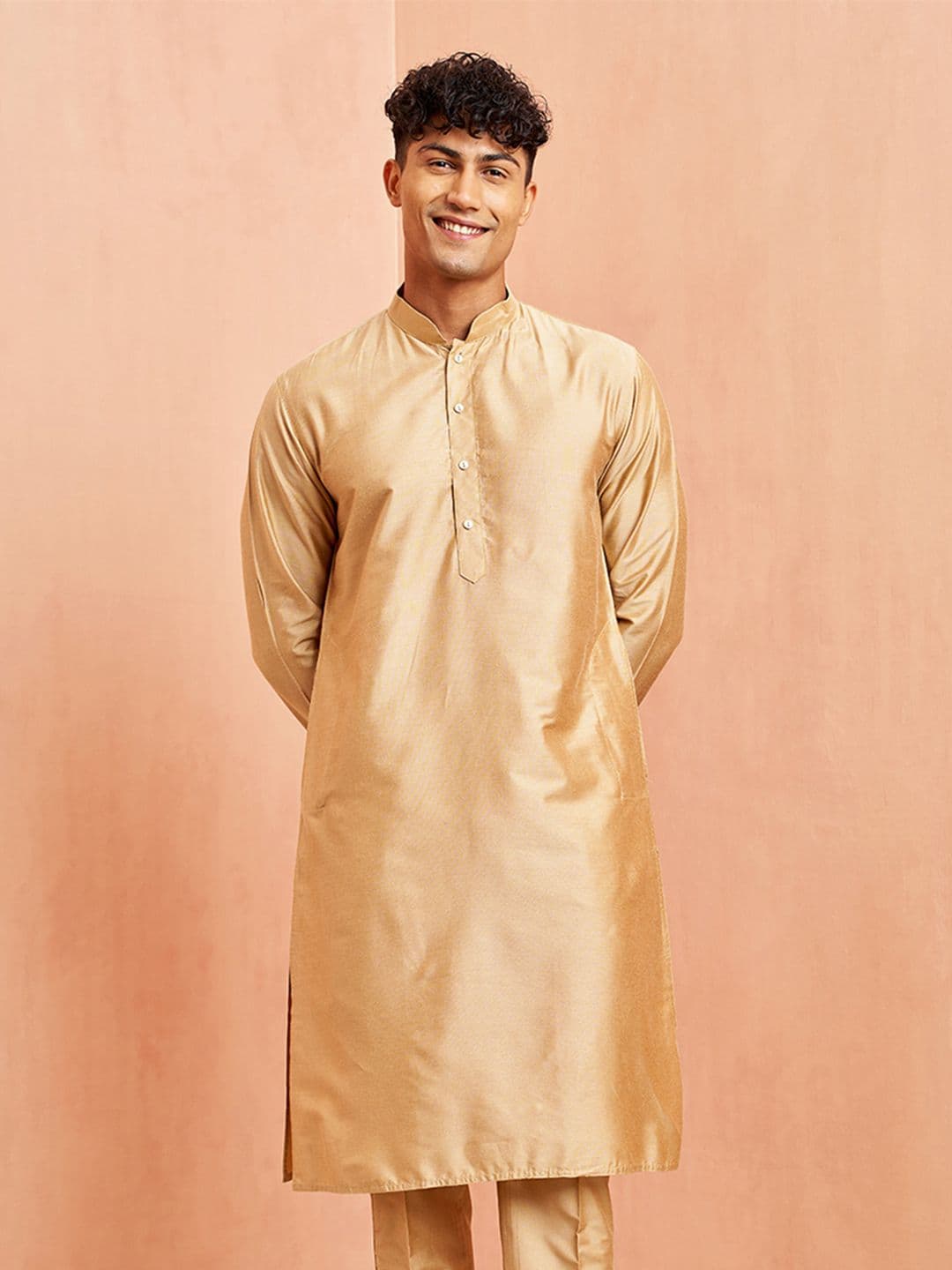 VASTRAMAY Mandarin Collar Straight Kurta - view 1
