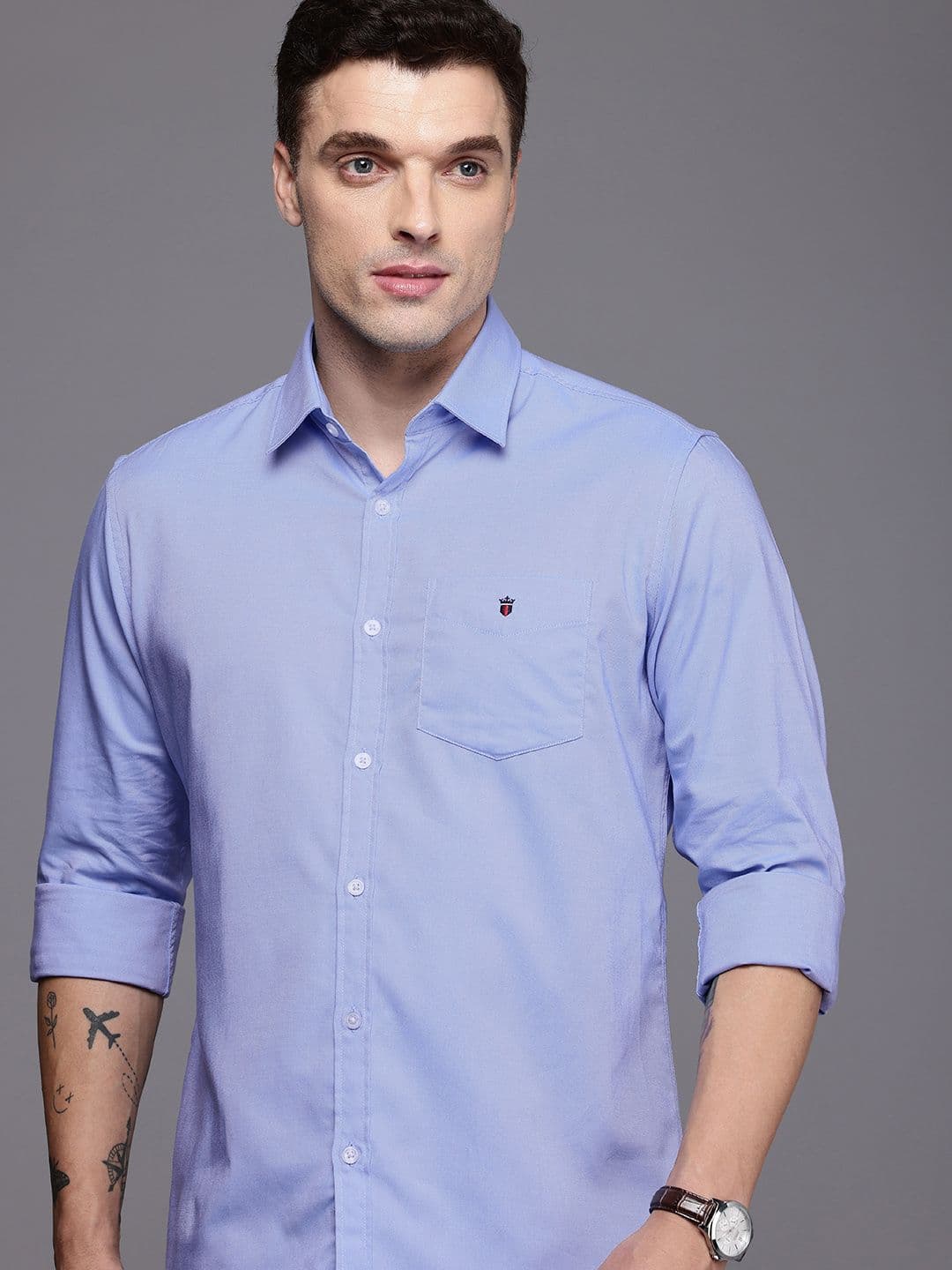 Louis Philippe Sport Men Slim Fit Oxford Natural Stretch Full Sleeve Casual Shirt - view 1
