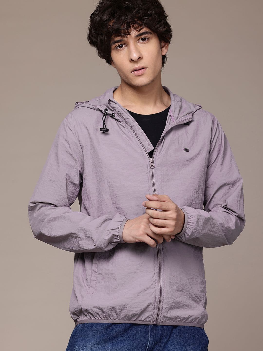The Roadster Lifestyle Co. Mock Collar Hooded Tailored Jacket - view 1