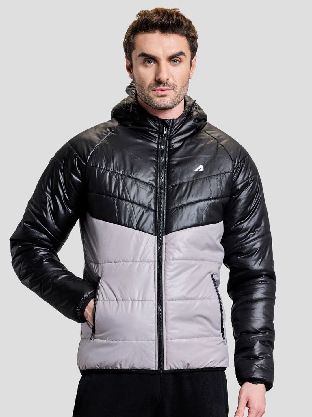 BOLDFIT Men Hooded Colourblocked Casual Puffer Jacket - view 1