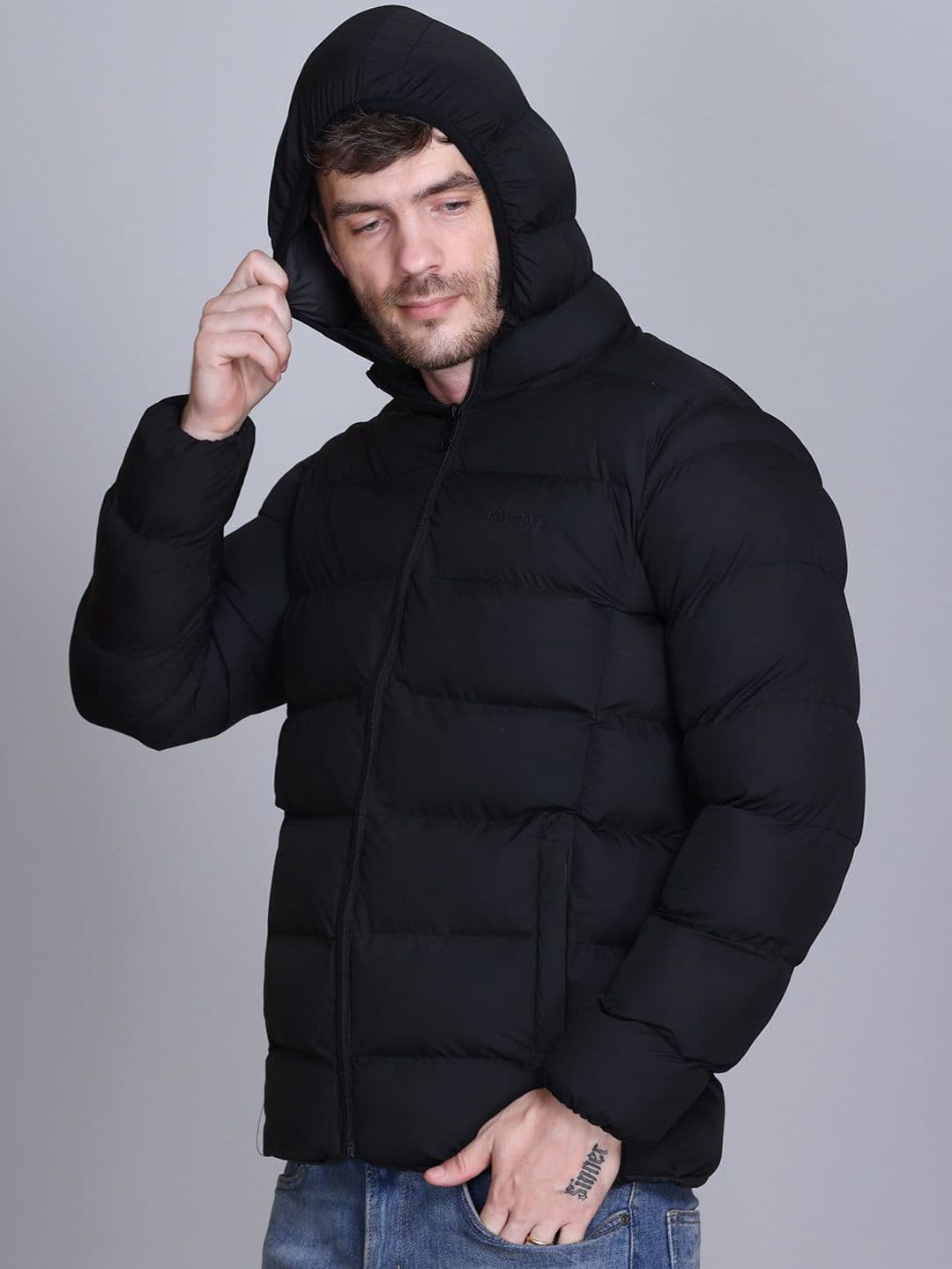 Roadking Men Hooded Solid Casual Puffer Jacket - view 1