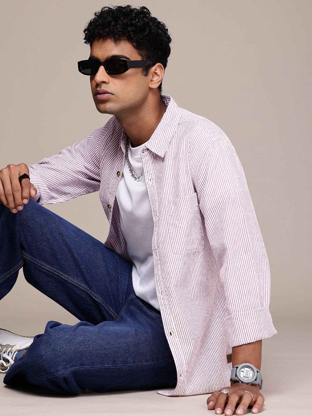 The Roadster Lifestyle Co. Men Striped Pure Cotton Casual Shirt - view 1
