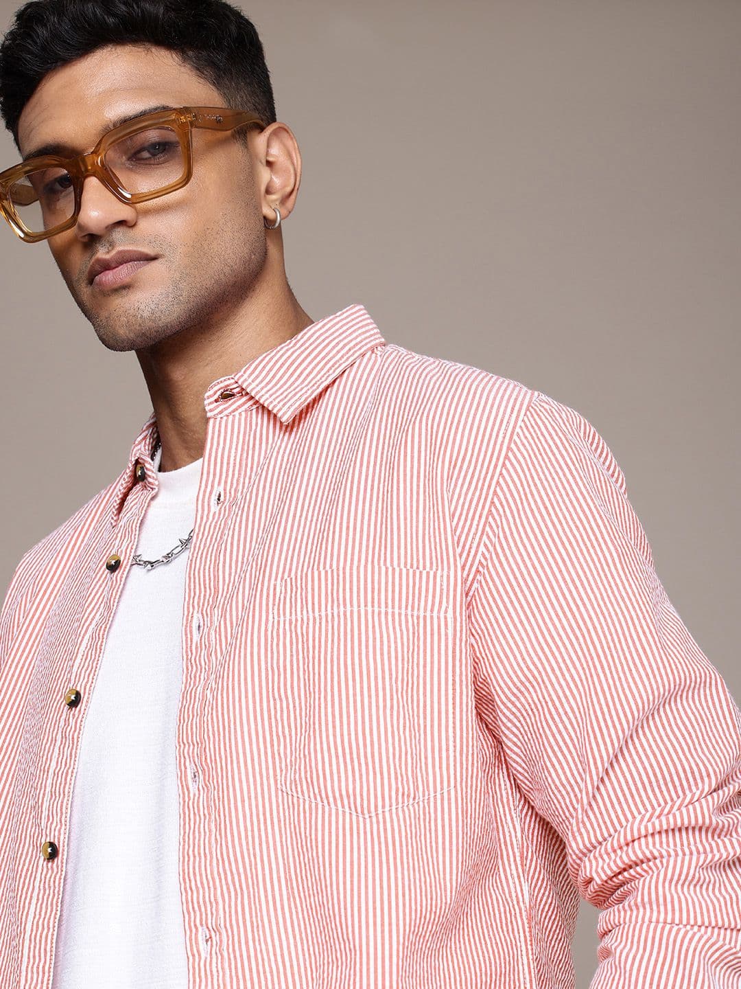 Roadster Men Striped Pure Cotton Casual Shirt - view 1