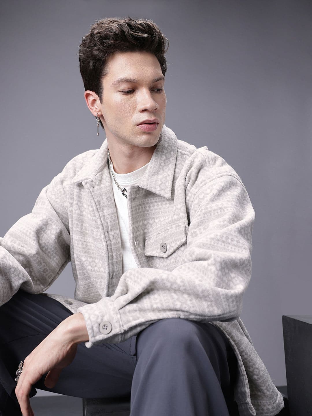 SOKO STREET Geometric Printed Tailored Jacket - view 1