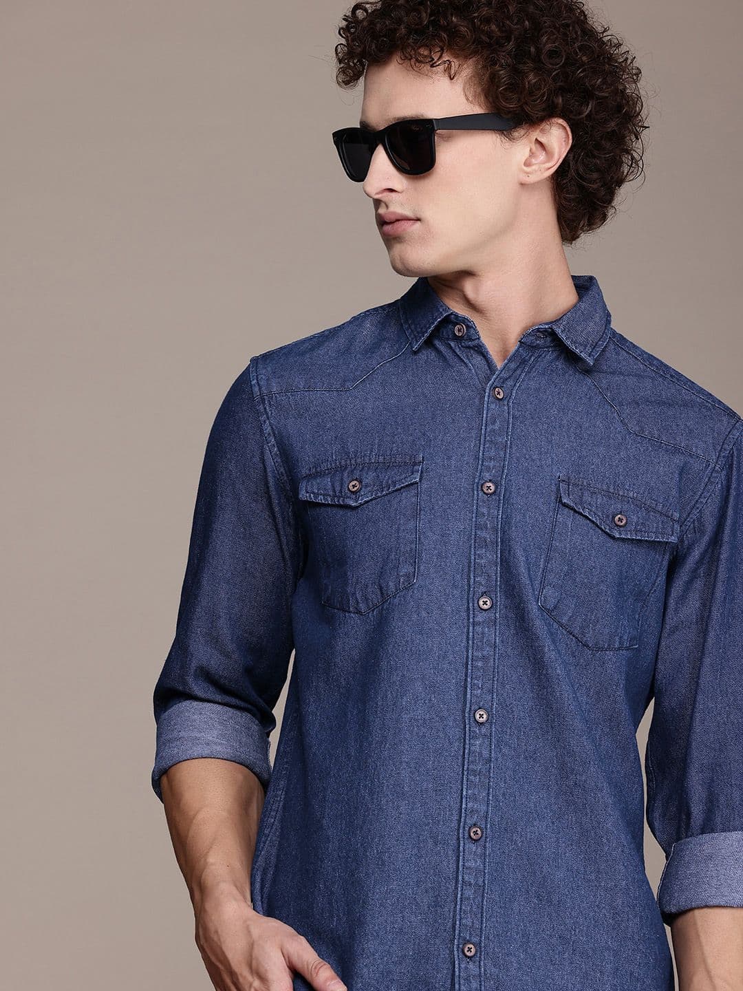 French Connection Premium Slim Fit Denim Casual Shirt - view 1