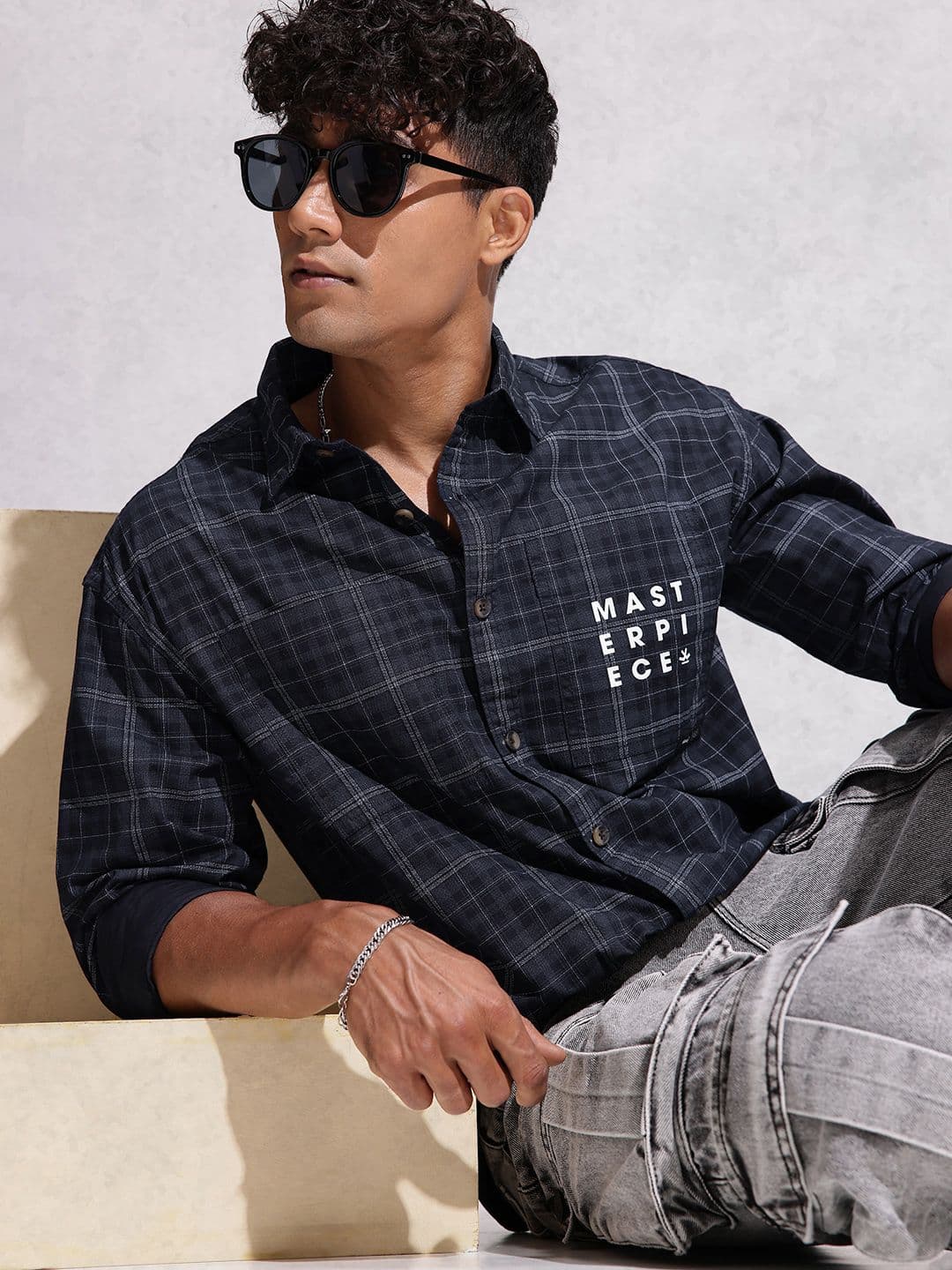 WROGN Checked Oversized Pure Cotton Casual Shirt - view 1