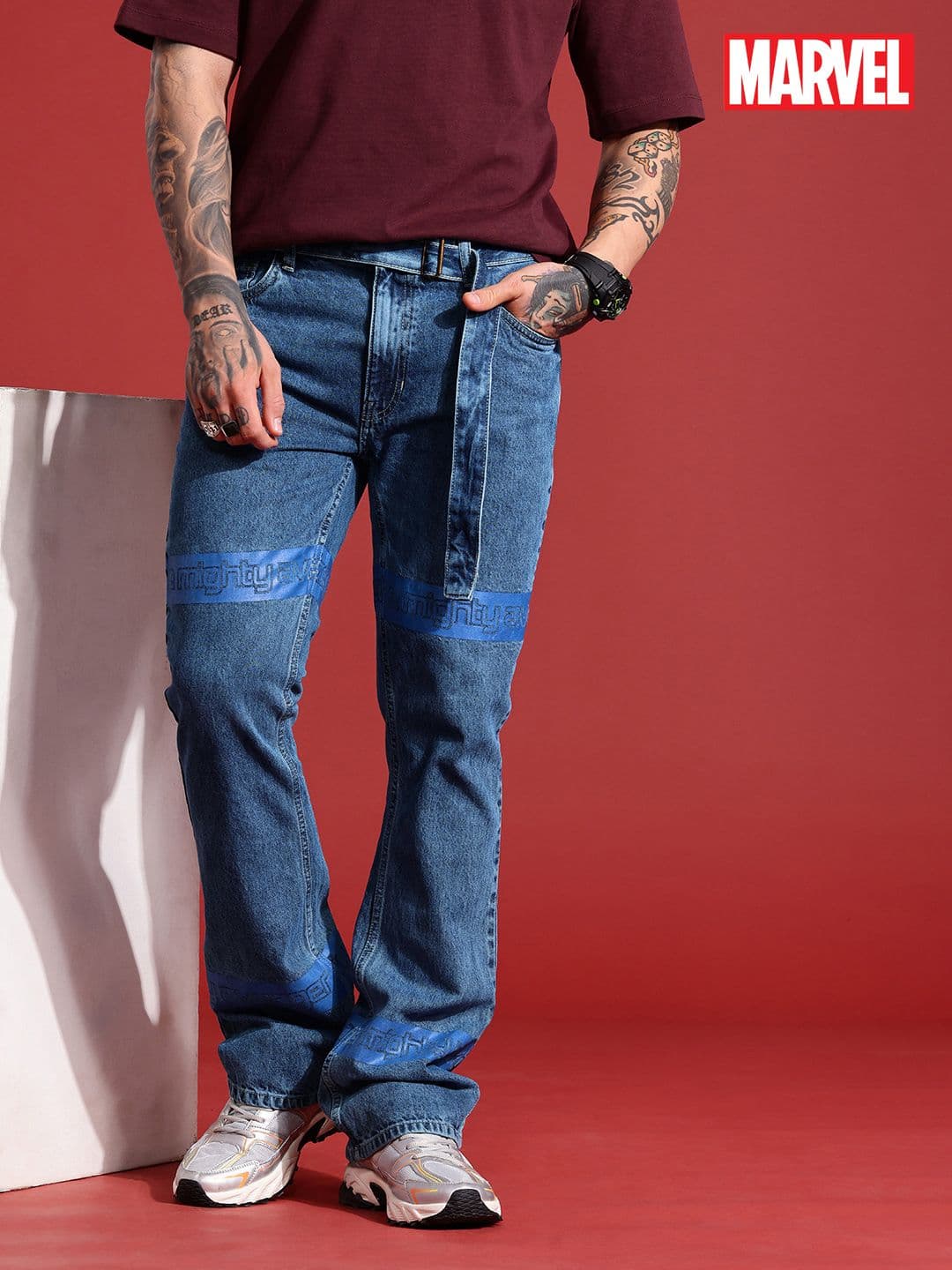 MARVEL STREET Men Regular Fit Mid-Rise Pure Cotton Heavy Fade Jeans - view 1