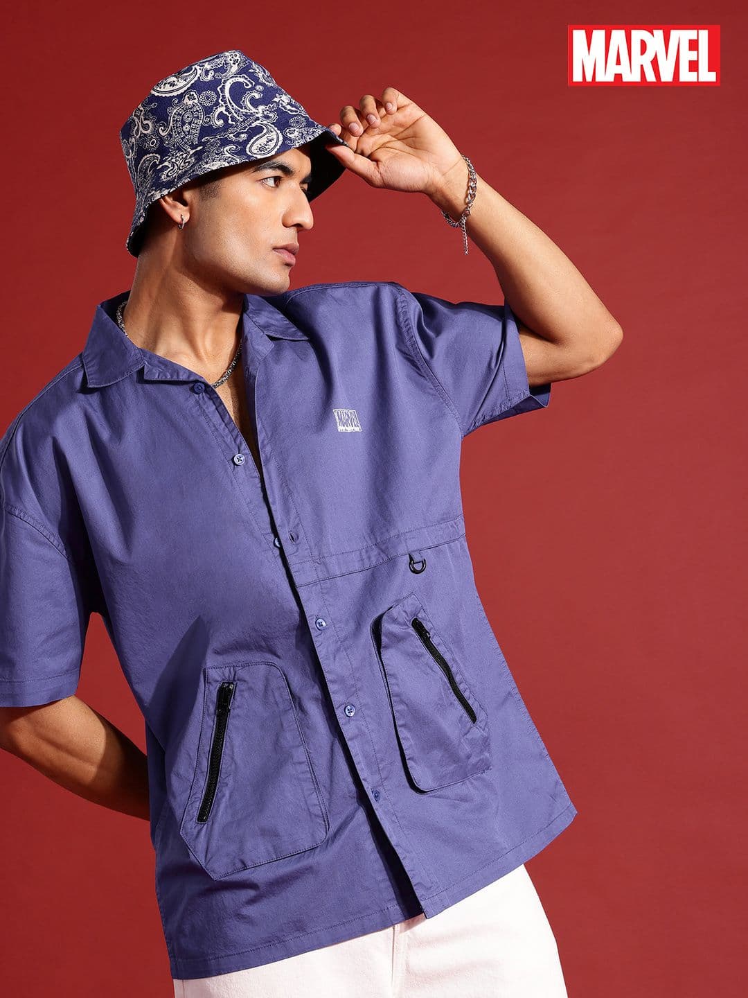 MARVEL STREET Pure Cotton Shirt with Front Pockets - view 1