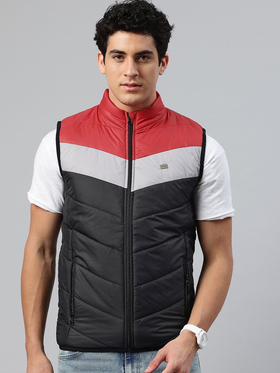 Pierre Carlo Men Colourblocked Gilet Jacket - view 1