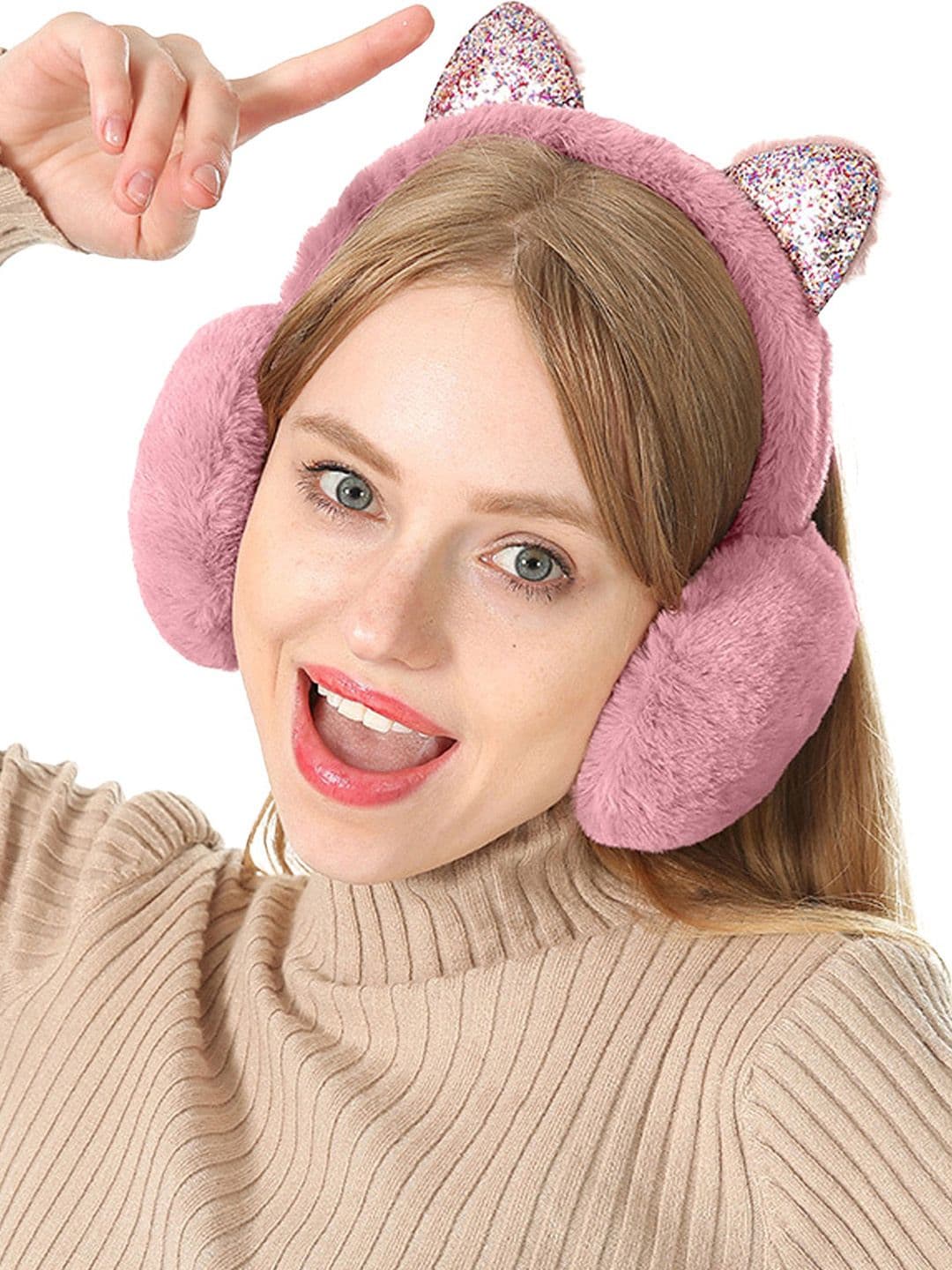 SYGA Unisex Chill Wrap Winter Cat Ear Design Foldable Ear Muffs - view 1