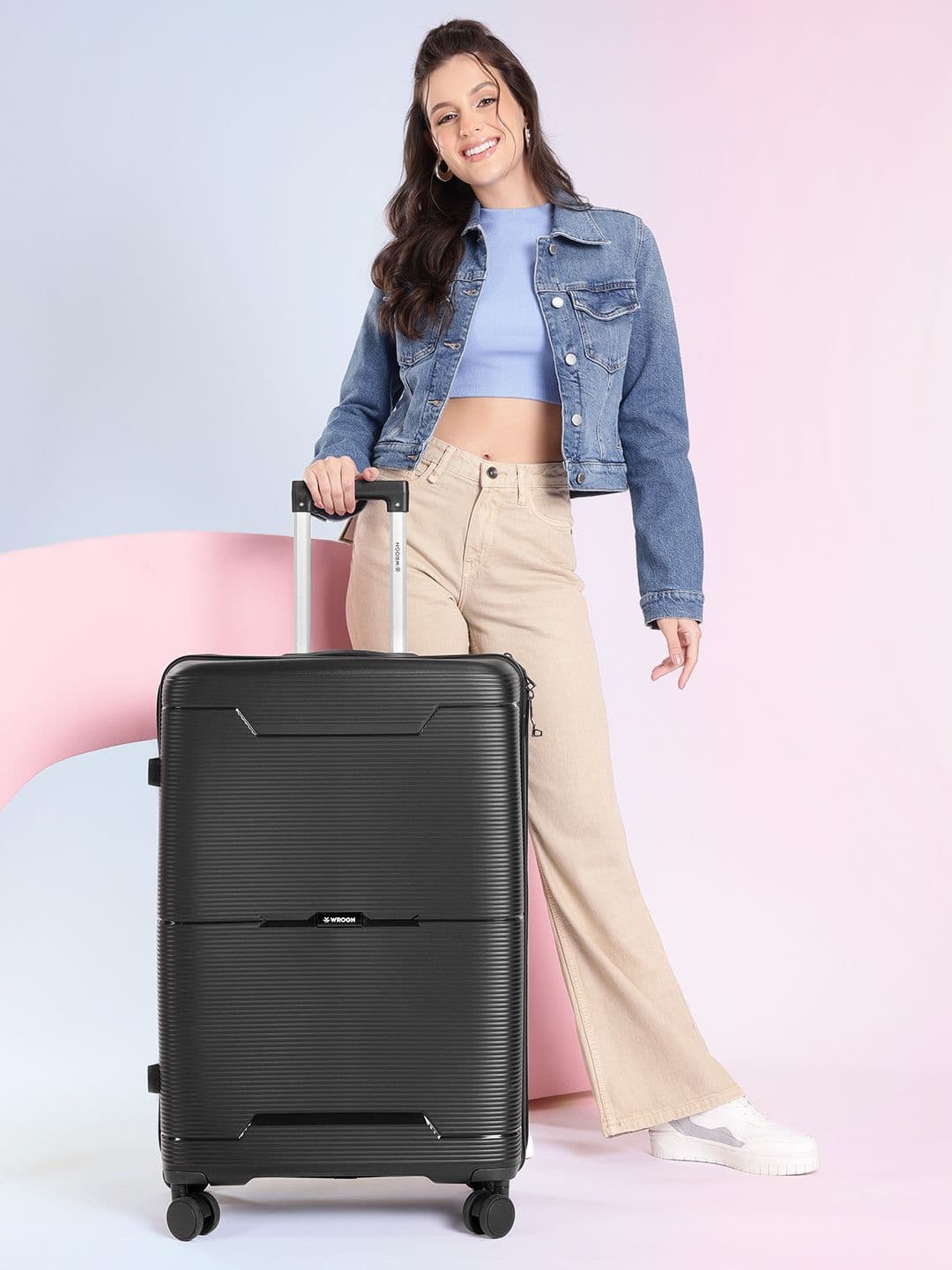 WROGN Textured 360 Degree Rotation Hard-Sided Large-Sized Trolley Bag 118L - view 1
