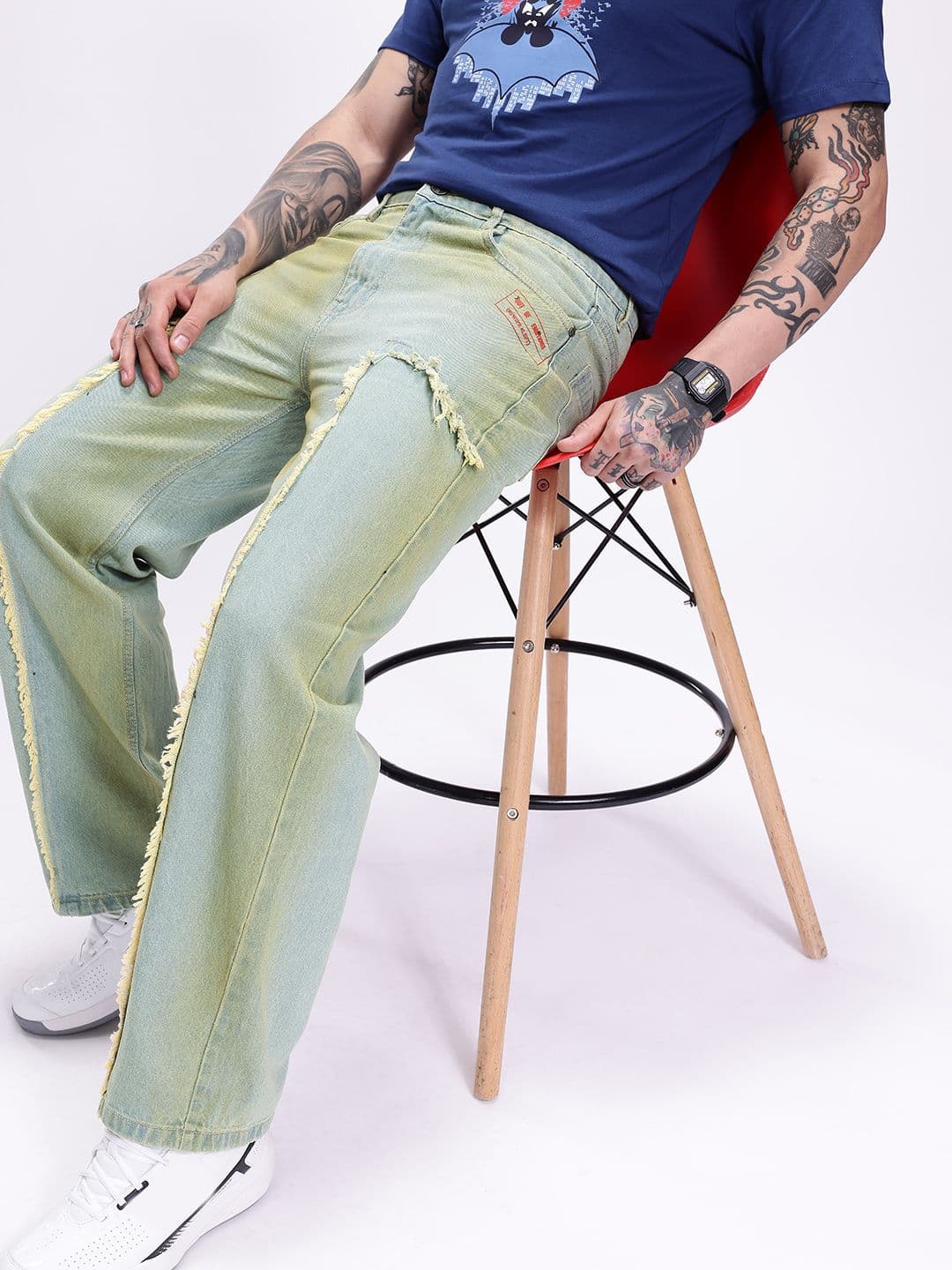 Kook N Keech Men Straight Fit Mid-Rise Heavy Fade Pure Cotton Jeans - view 1