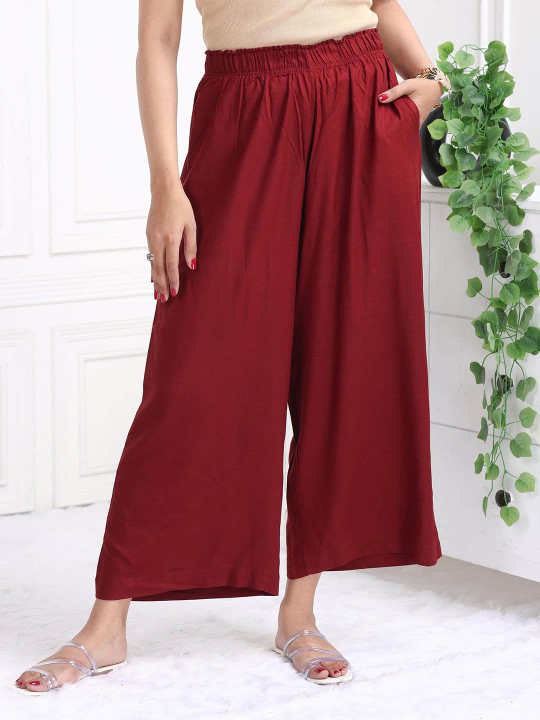 Mlada Women Mid Rise Regular Fit Rayon Casual Palazzo - view 1