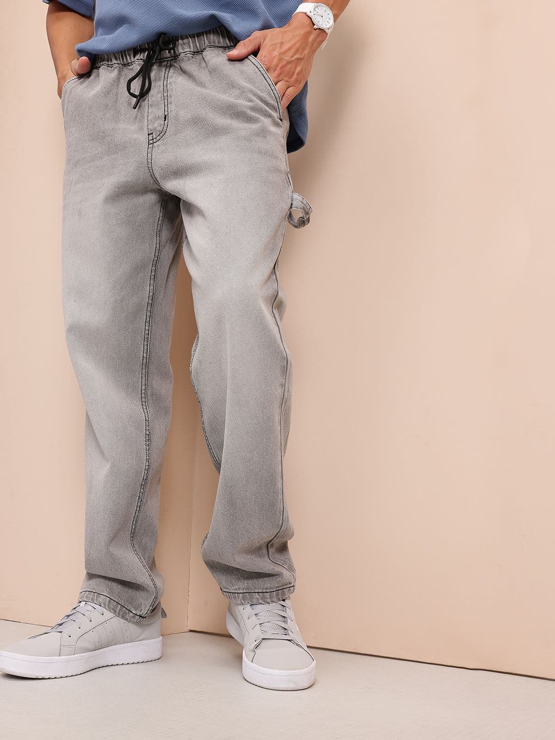 Mast & Harbour Men Straight Fit Light Fade Pure Cotton Jeans - view 1