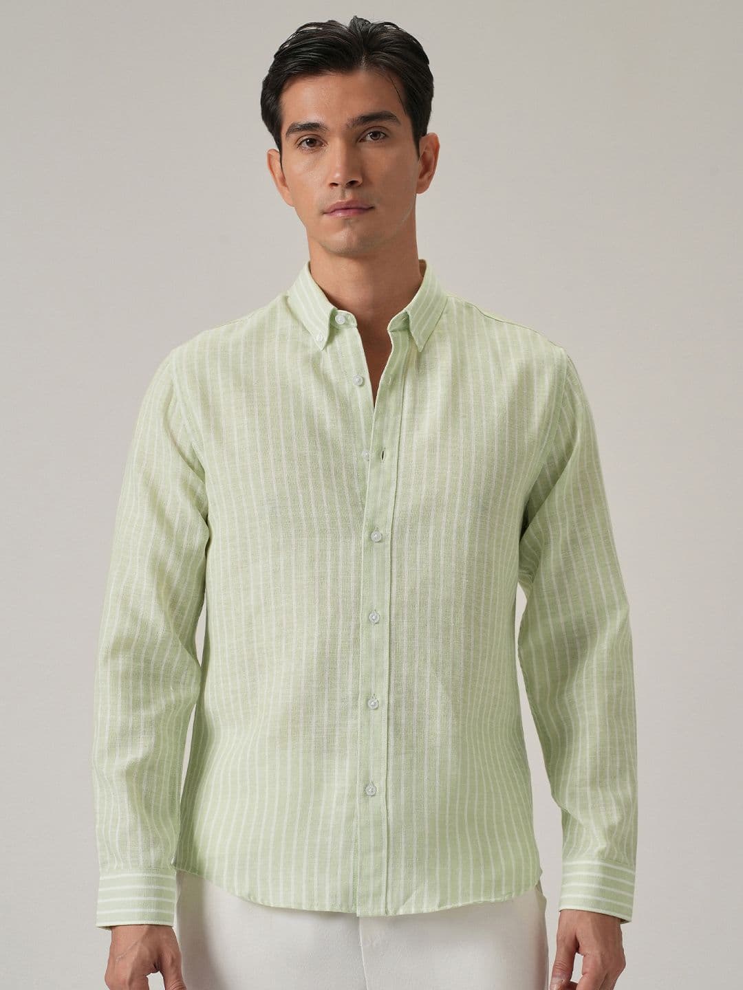 Banana Club Men Classic Slim Fit Semi Sheer Striped Casual Shirt - view 1
