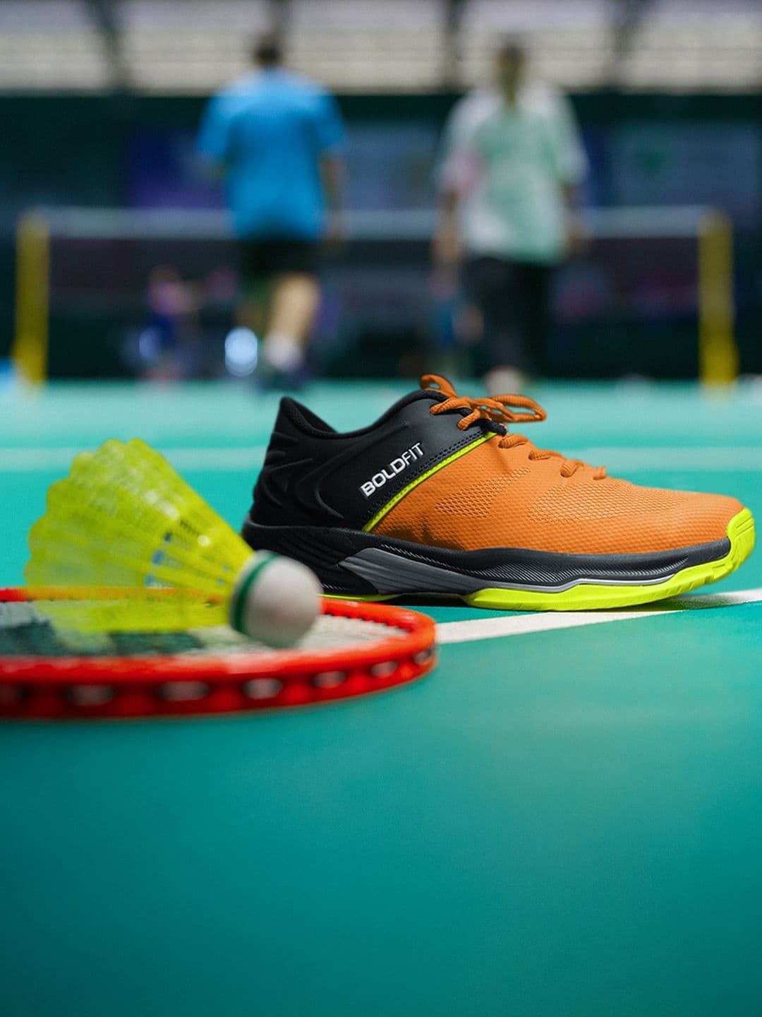 BOLDFIT Men Black Orange Inferno Badmintion Shoes - view 1