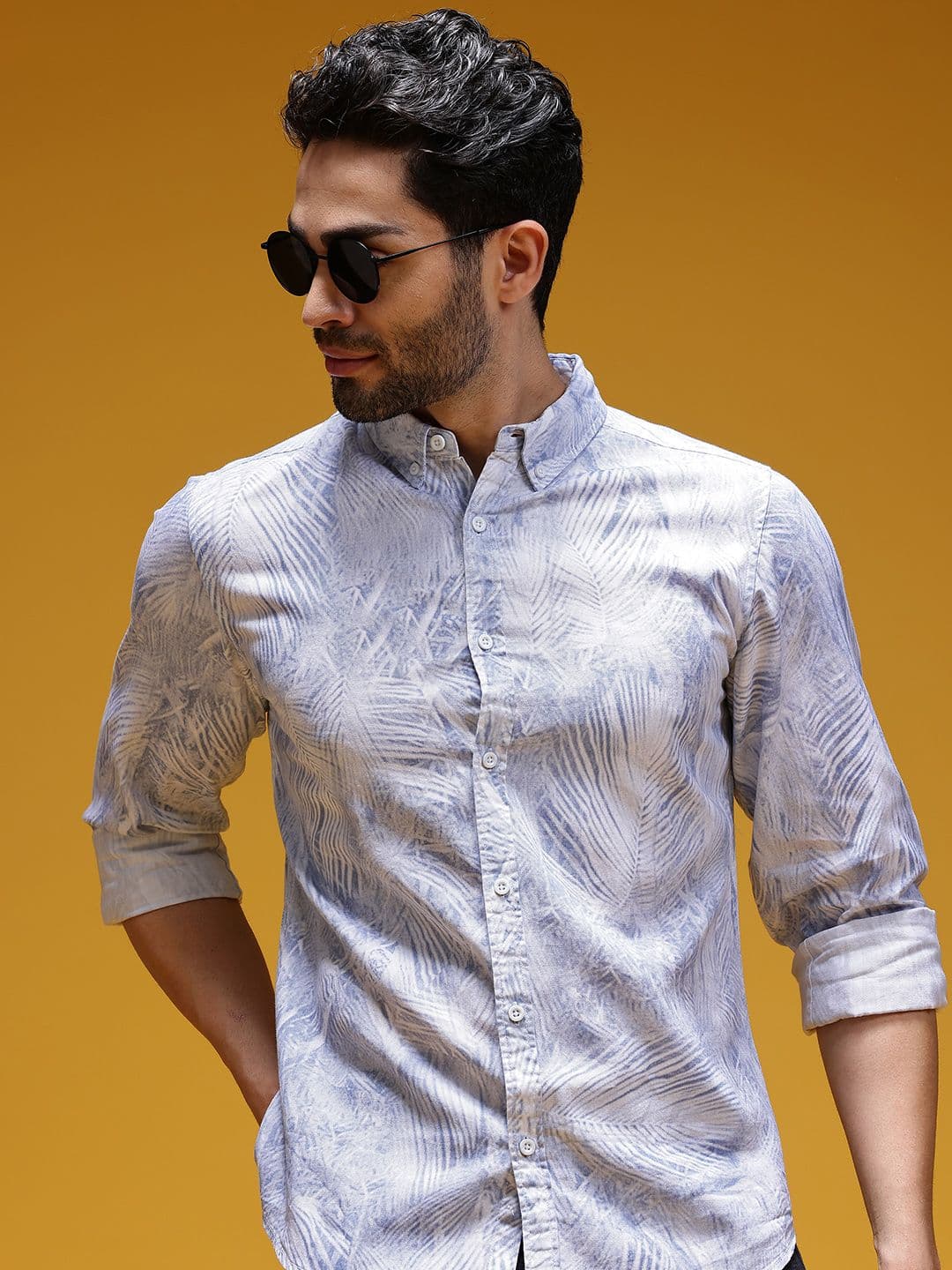 HERE&NOW Tropical Print Pure Cotton Casual Shirt - view 1
