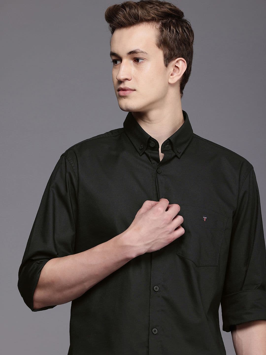 Louis Philippe Sport Men Slim Fit Oxford Natural Stretch Full Sleeve Casual Shirt - view 1