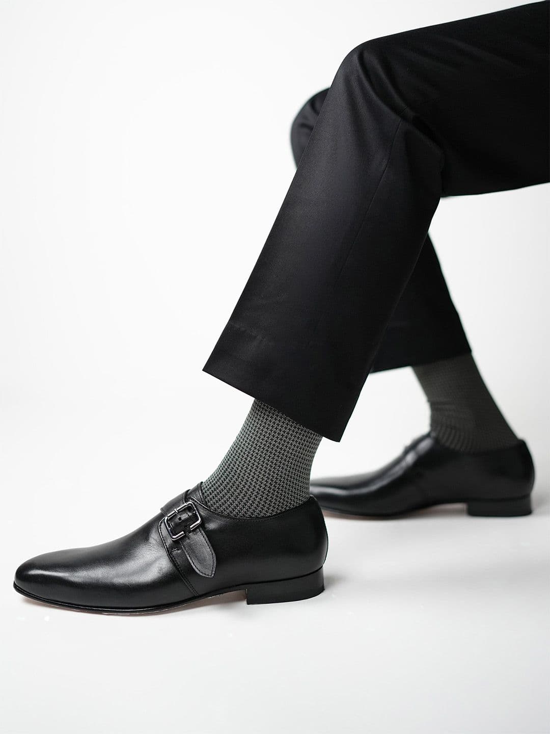 Theater Men Green Mercerized Cotton Formal Socks - view 1