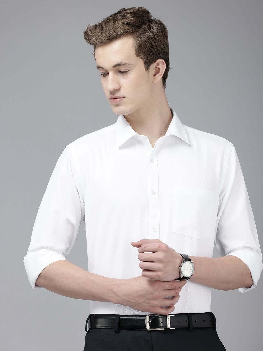 Park Avenue Slim Fit Textured Formal Shirt - view 1