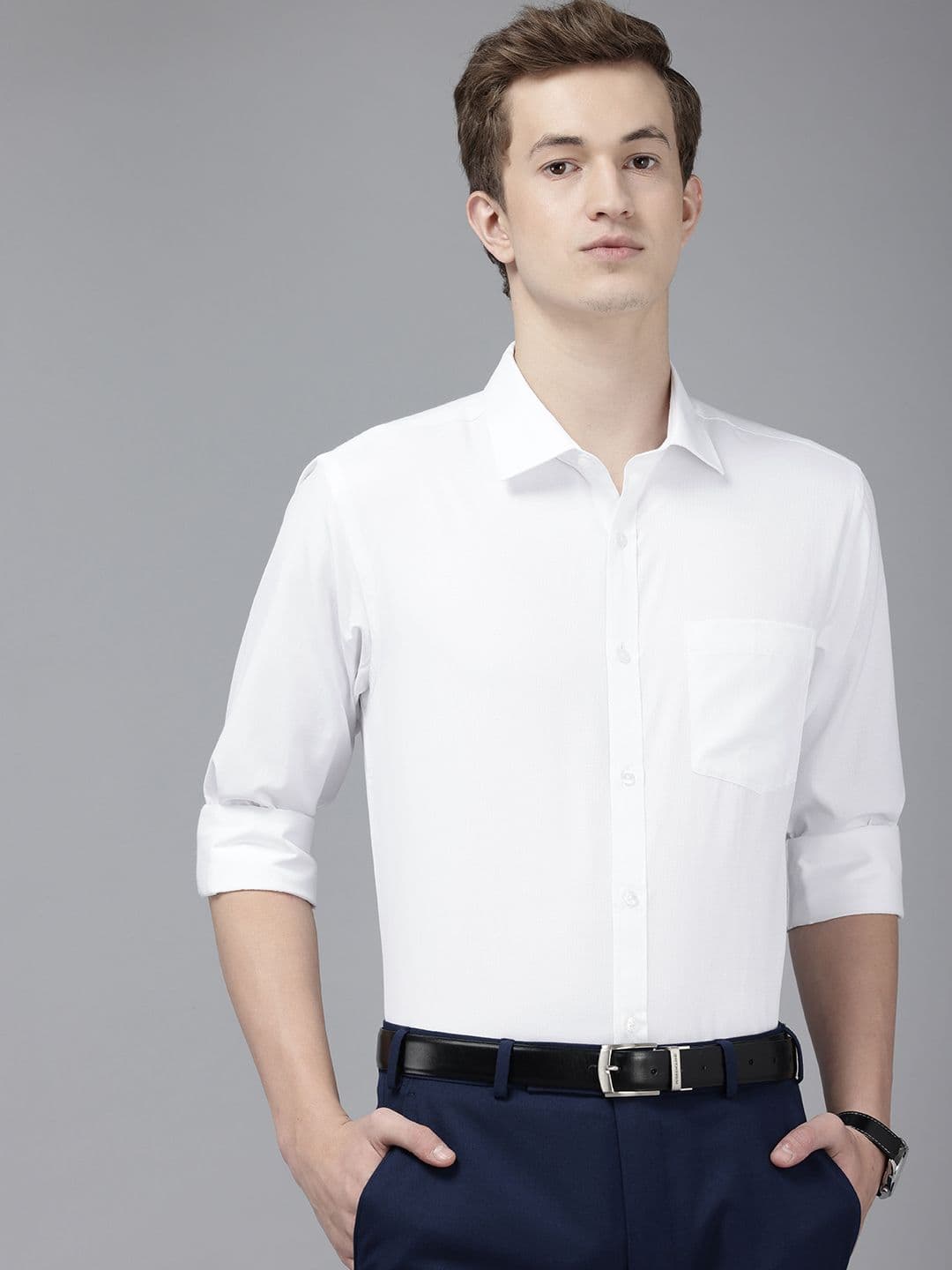 Park Avenue Self Design Slim Fit Textured Formal Shirt - view 1