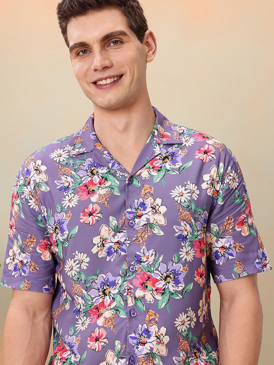 Mast & Harbour Floral Printed Drop-Shoulder Sleeves Relaxed Fit Casual Shirt - view 1