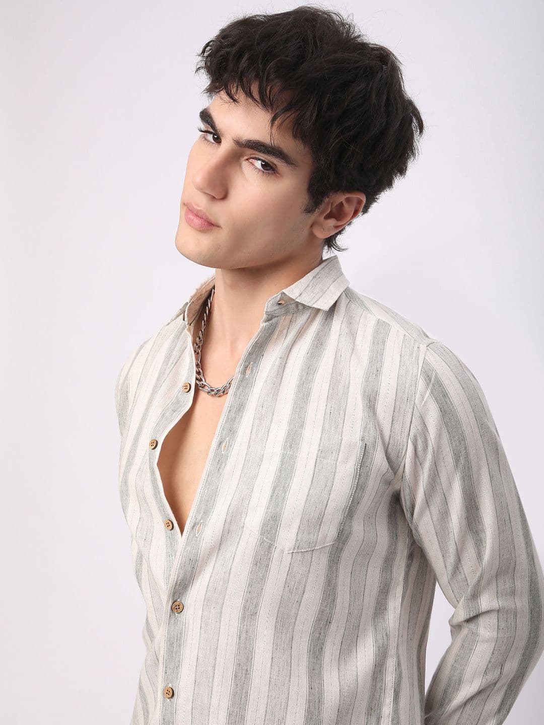 VASTRADO Men Classic Slim Fit Opaque Striped Casual Shirt - view 1