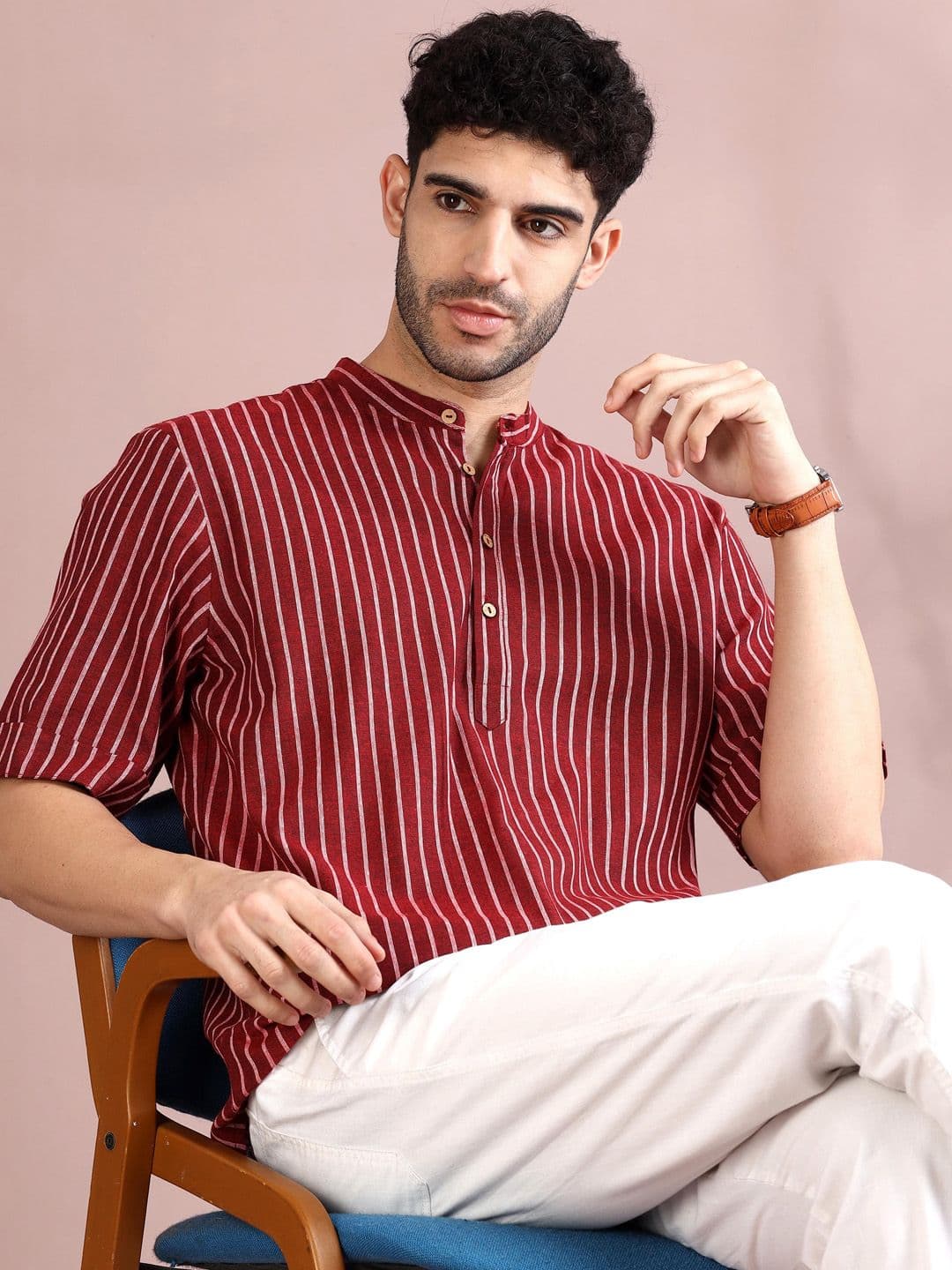 FILORI STUDIO Men Striped Kurta - view 1