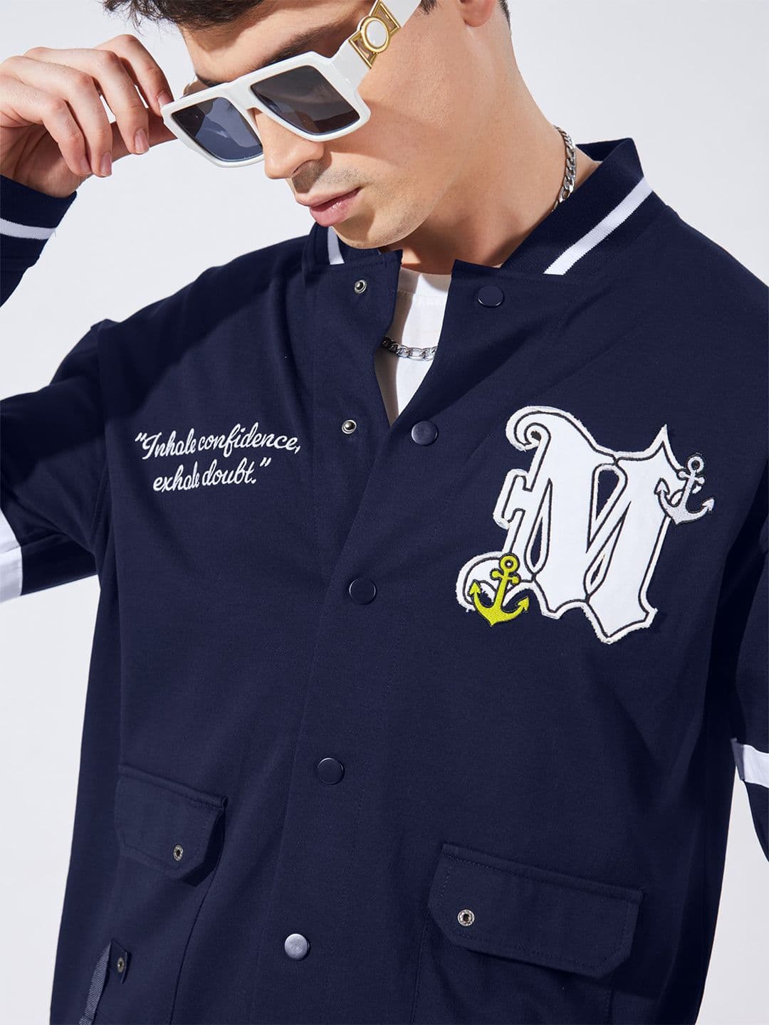 Maniac Men Typography Varsity Jacket - view 1