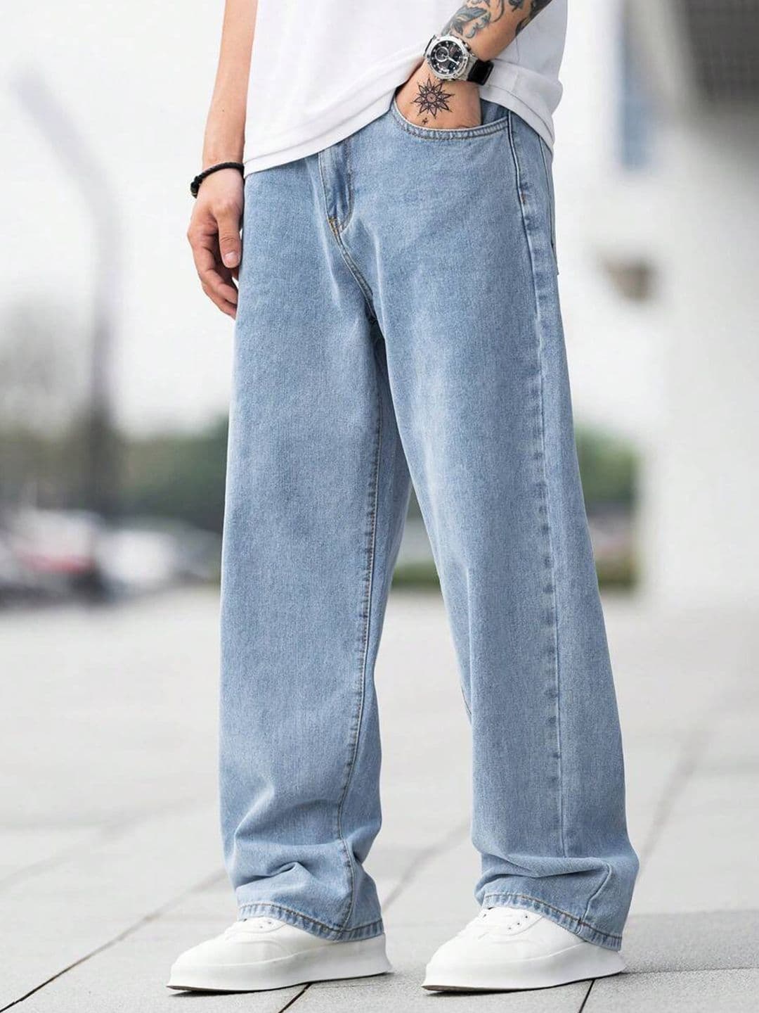 DENIMLOOK Men Relaxed Fit Mid-Rise Baggy Stretchable Jeans - view 1