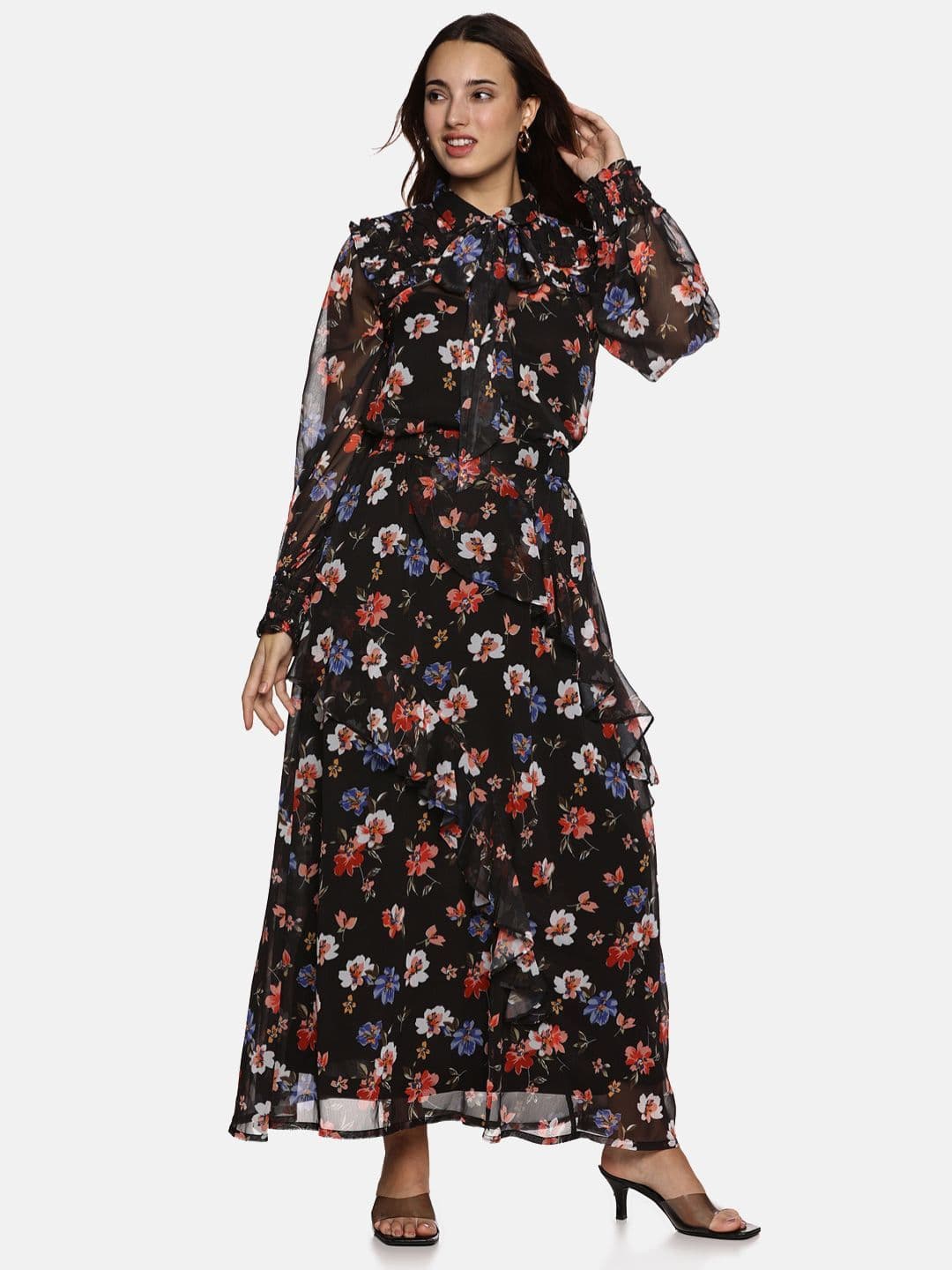 ISU Women Floral Printed Flared Maxi Skirt - view 1