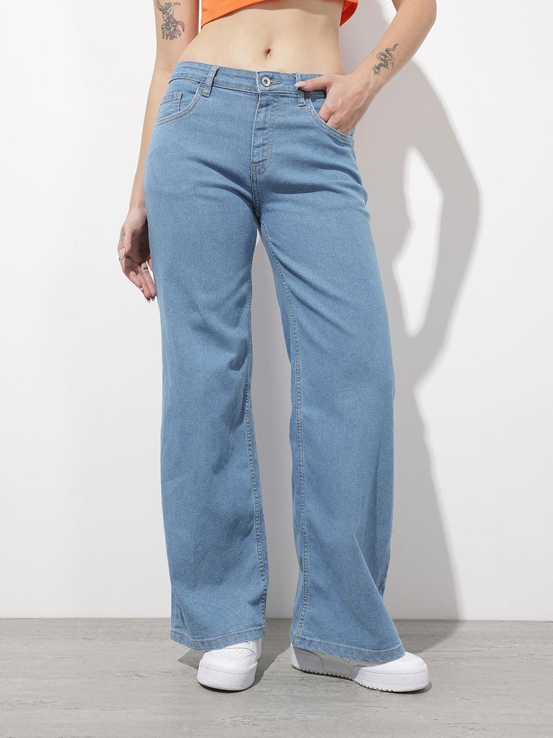 The Roadster Life Co. Women Wide Leg Stretchable Jeans - view 1