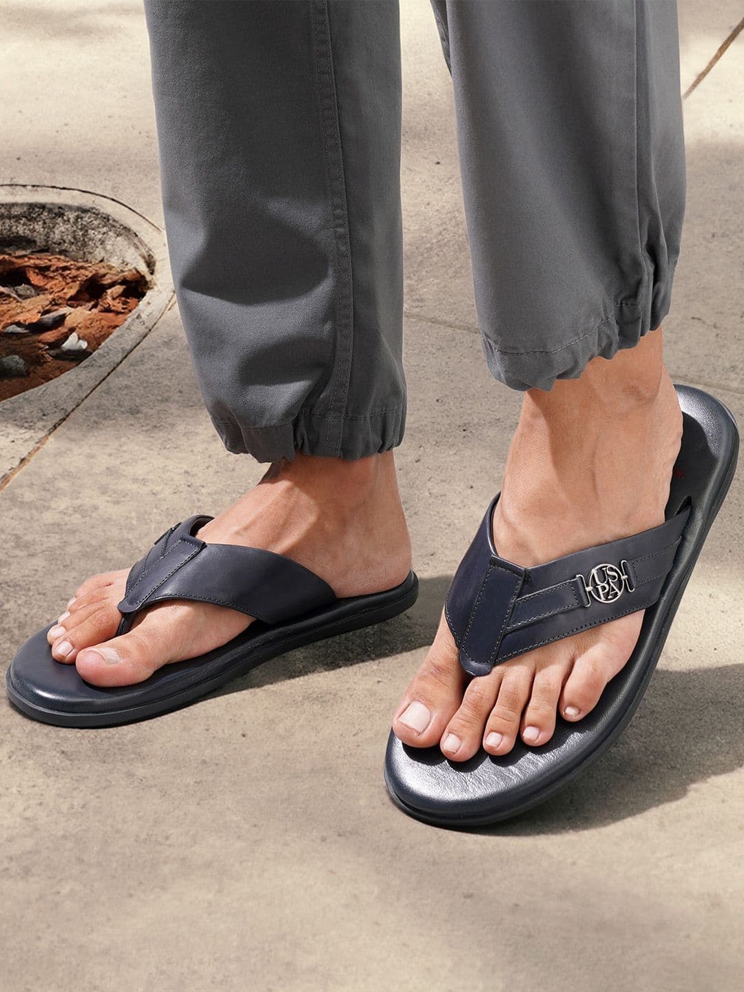 U.S. Polo Assn. Men Leather Comfort Sandals - view 1