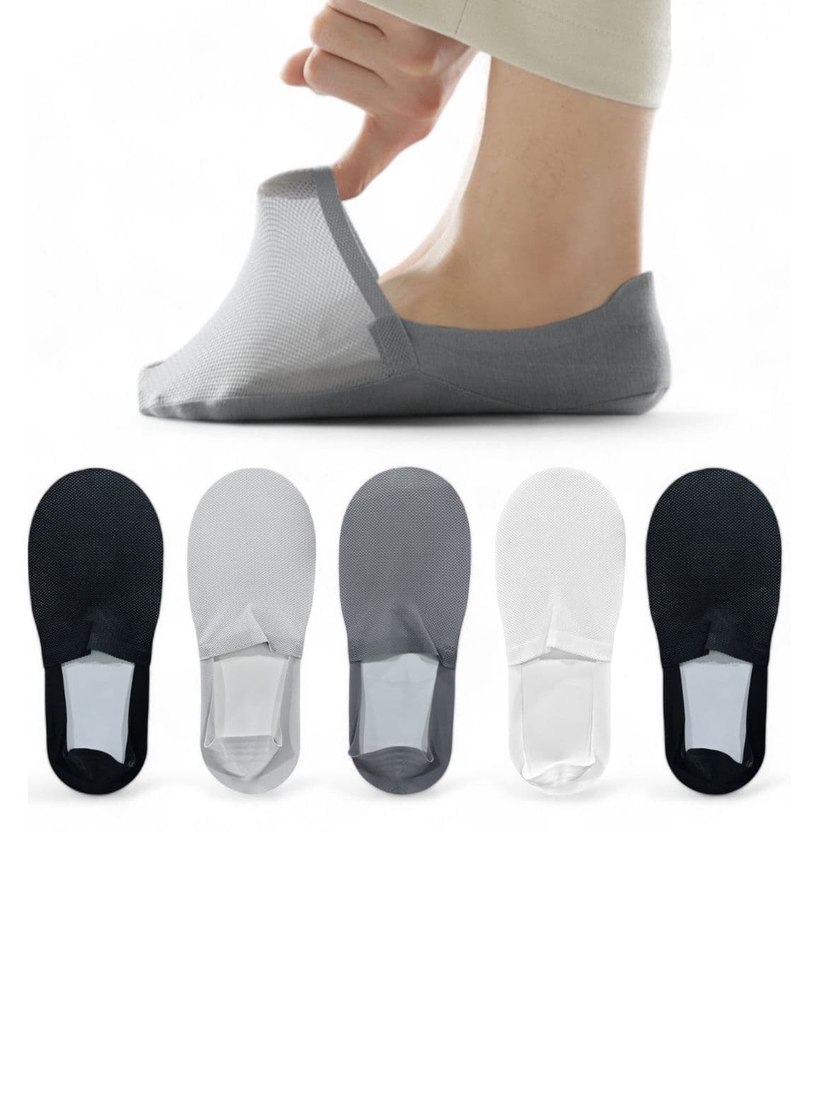 Sockscarving Pack Of 5 Pure Cotton Shoe Liners Socks - view 1