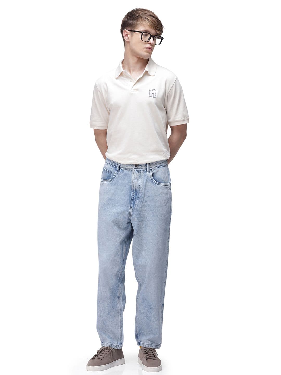 RARE RABBIT Men Comfort Low Distress Heavy Fade Stretchable Baggy Jeans - view 1