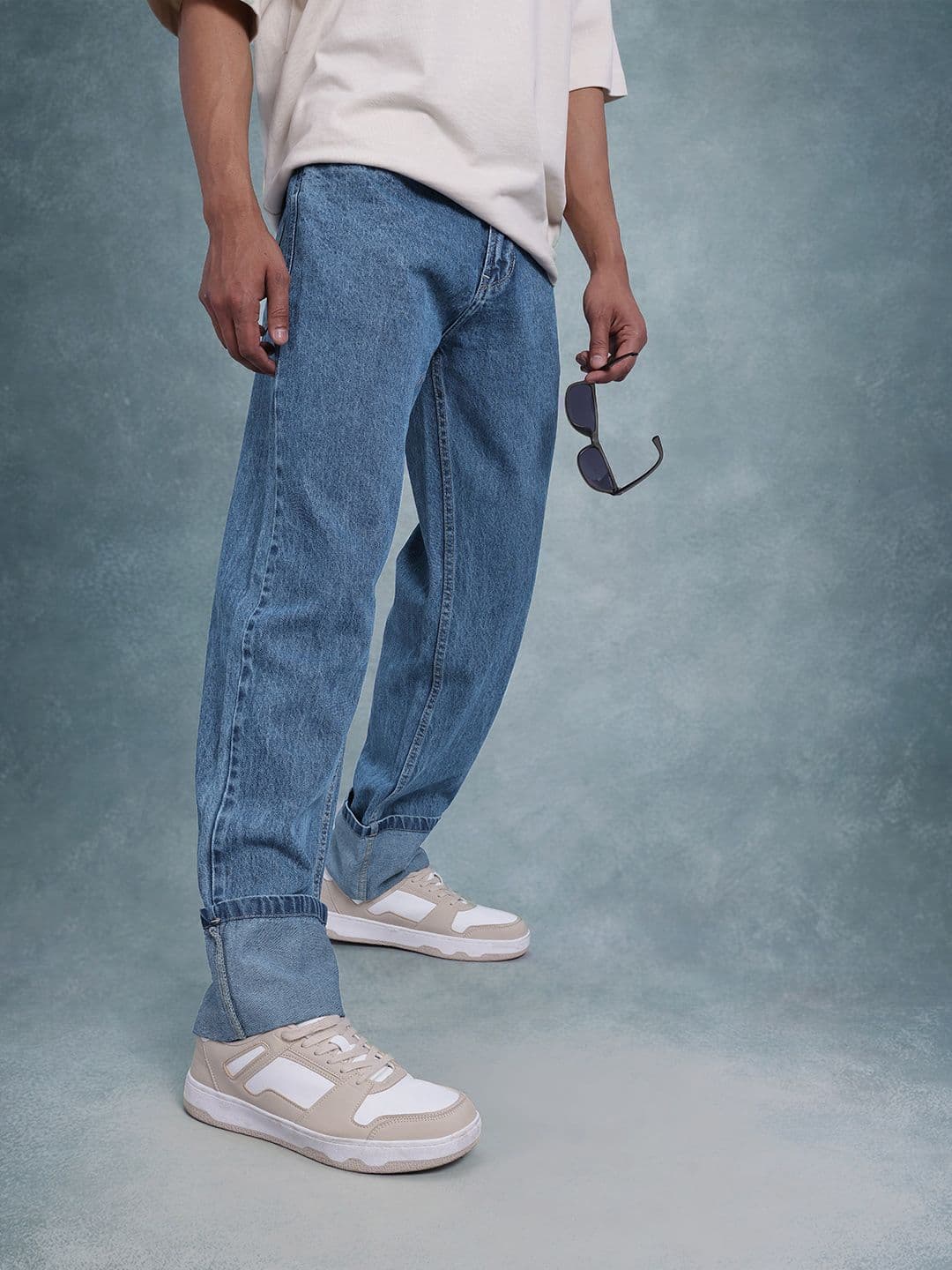 The Roadster Life Co. Men Mid-Rise Pure Cotton Straight Fit Light Fade Jeans - view 1