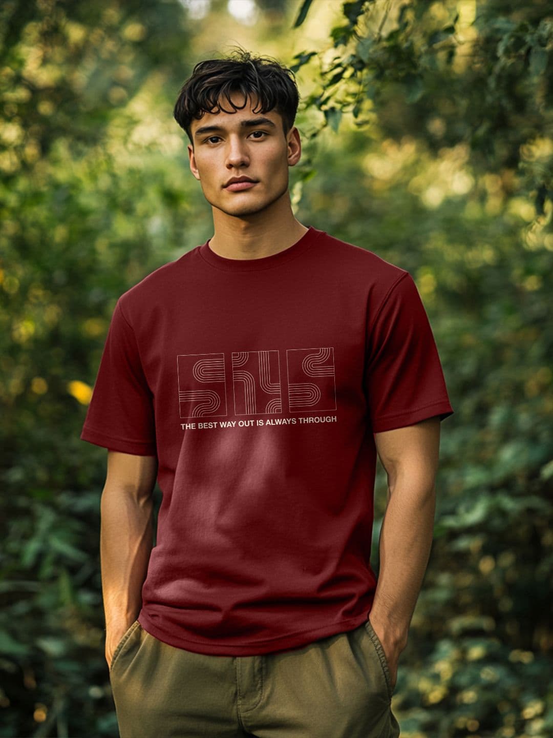 NOBERO Pure Cotton Graphic Round Neck Short Sleeves T-shirt - view 1