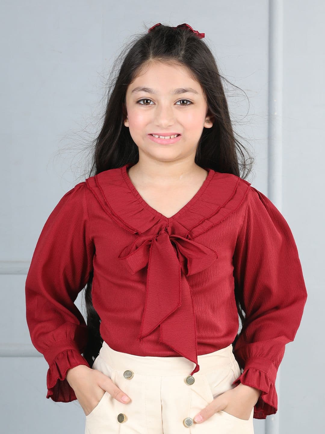 Cutiekins Girls Flared Sleeve Ruffles Top - view 1