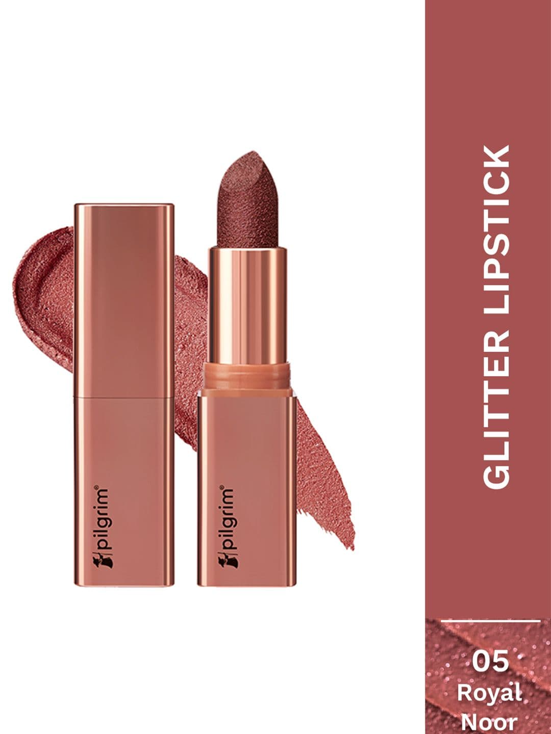 Pilgrim Dubai Bling 3D Glitter Formula With Matte Finish Lipstick- 4.2 g- Royal Noor-05 - view 1