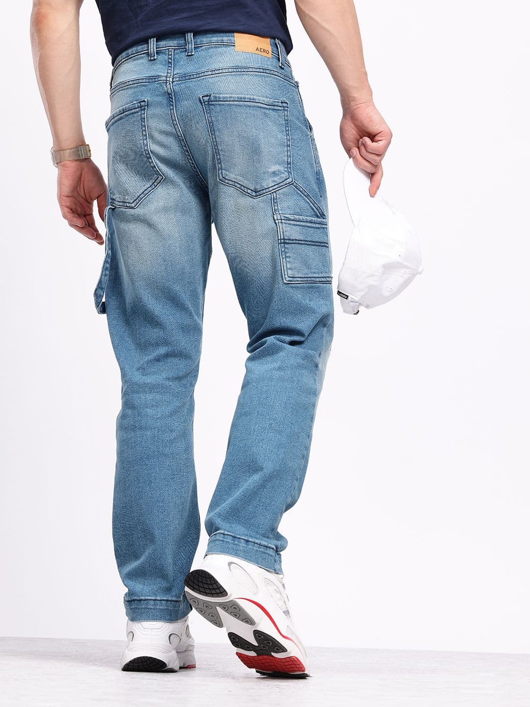 Aeropostale Men Relaxed Fit Mid-Rise Low Distress Light Fade Stretchable Jeans - view 1