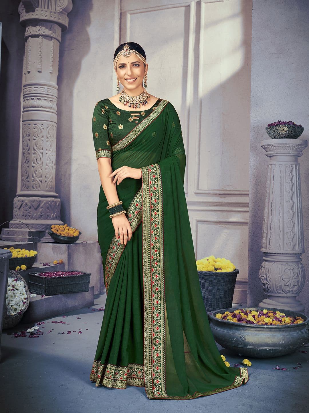 Mitera Embroidered Ready to Wear Saree - view 1
