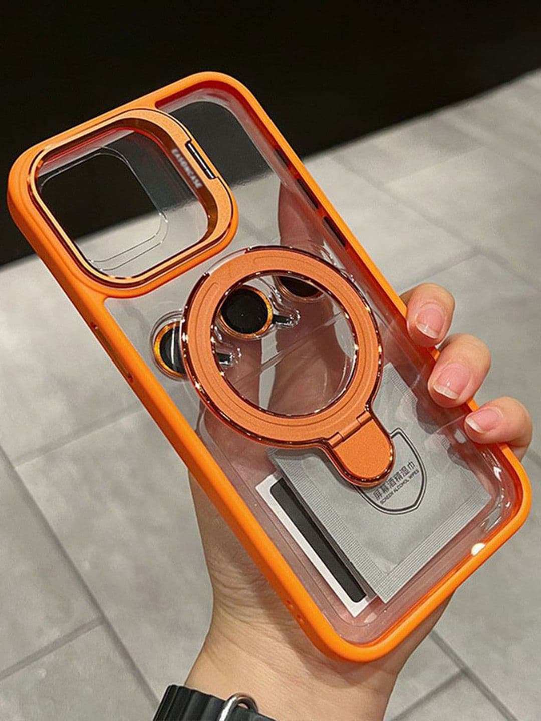Luxury Kase LK176 Metal Camera Ring Kickstand iPhone 16 Pro Max Back Case