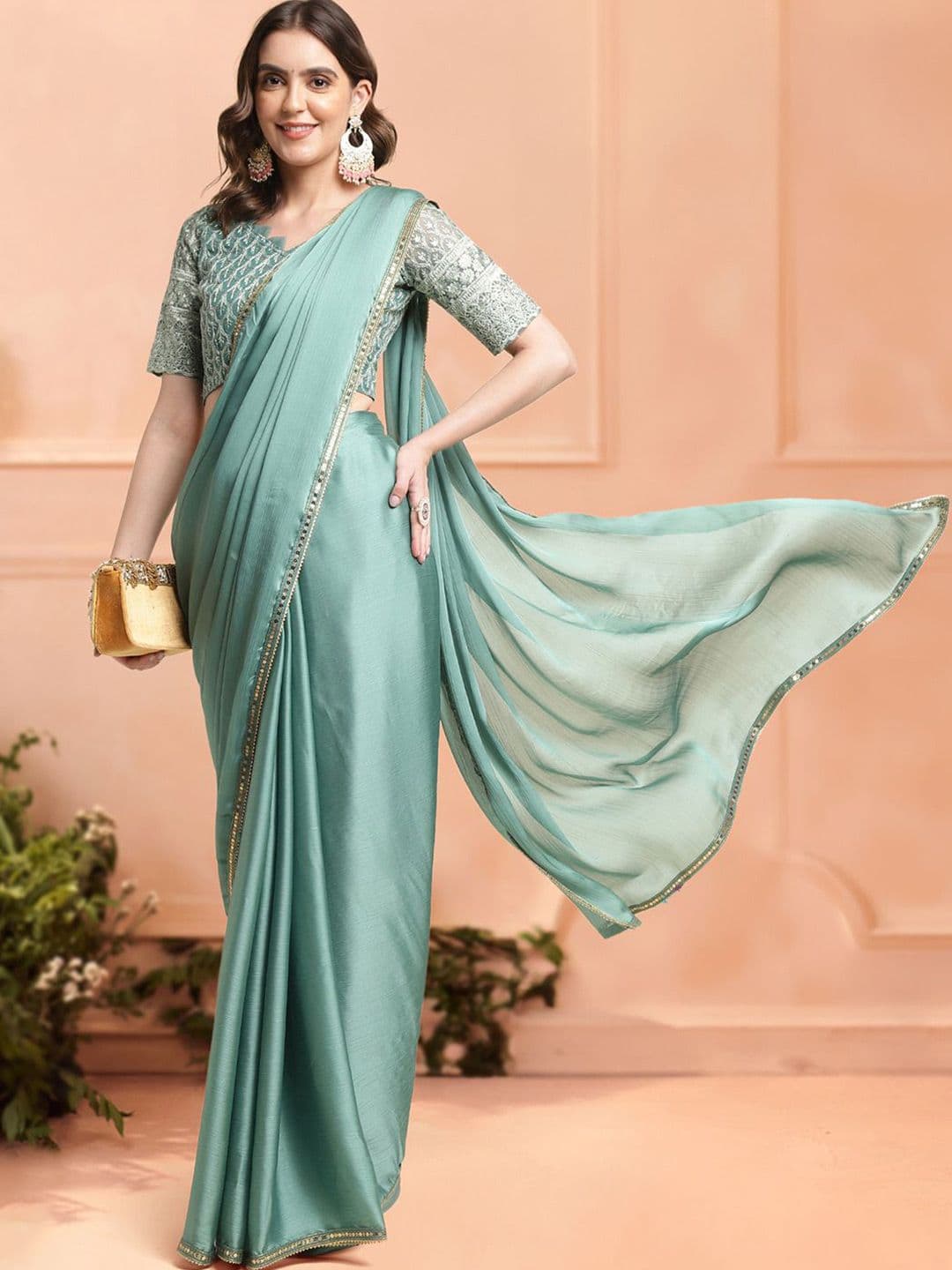 Mitera Women Embellished Sequinned Ready to Wear Saree - view 1