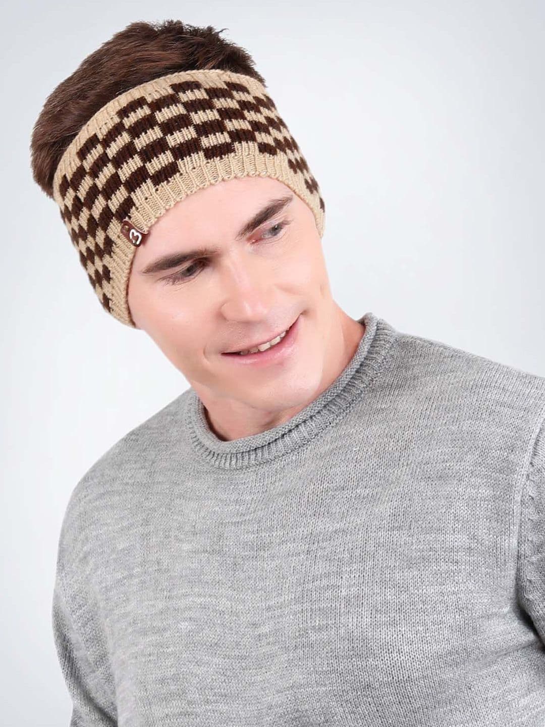 Bharatasya Checked Knitted Warm Headband - view 1