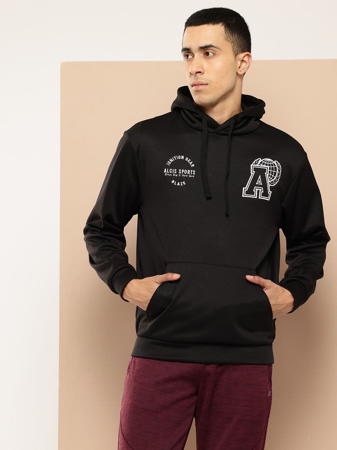 Alcis Typography Printed Hooded Sweatshirt - view 1