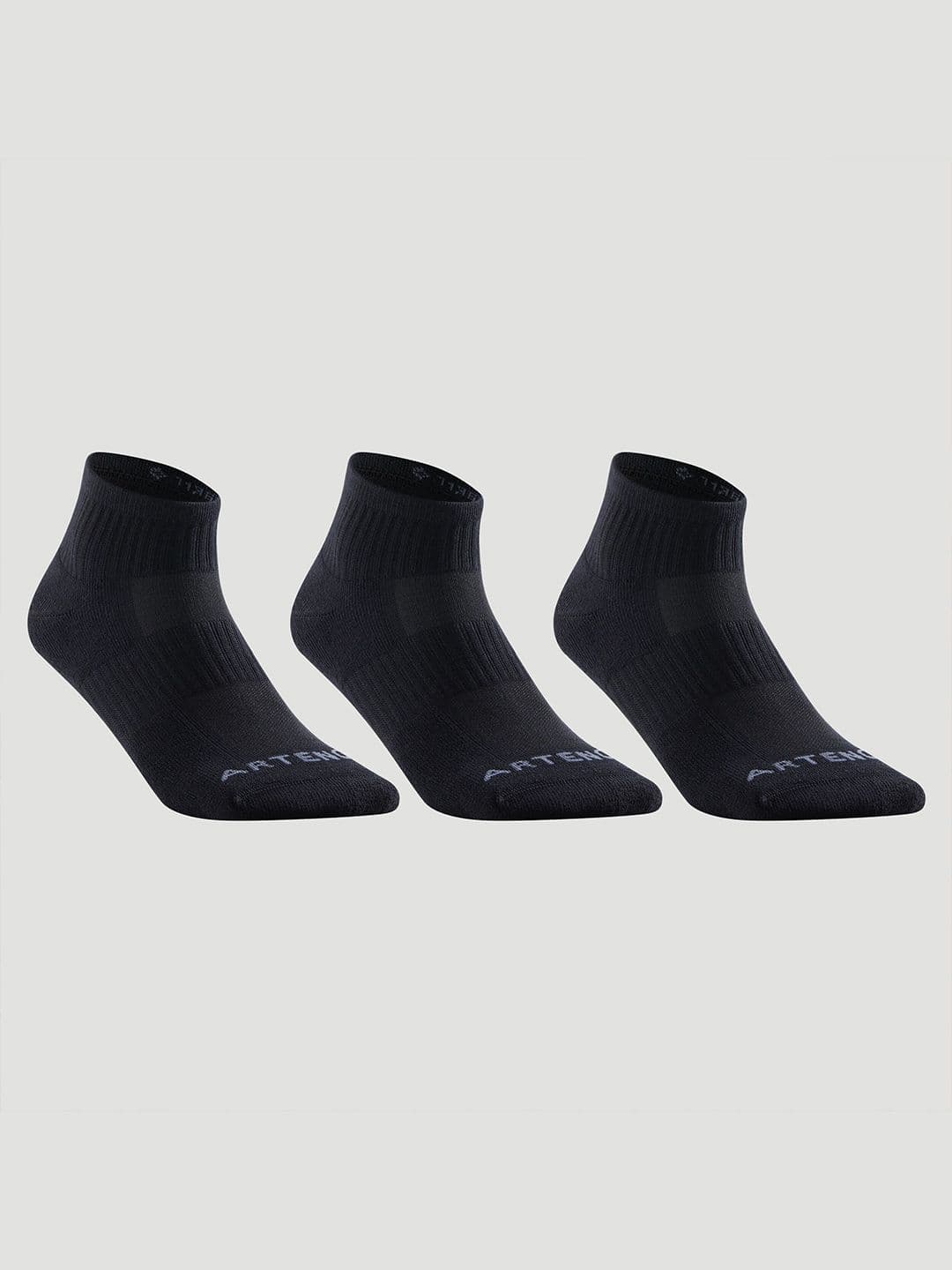 Decathlon Unisex Black RS500 Stability Tennis Socks Pack of 3 - view 1